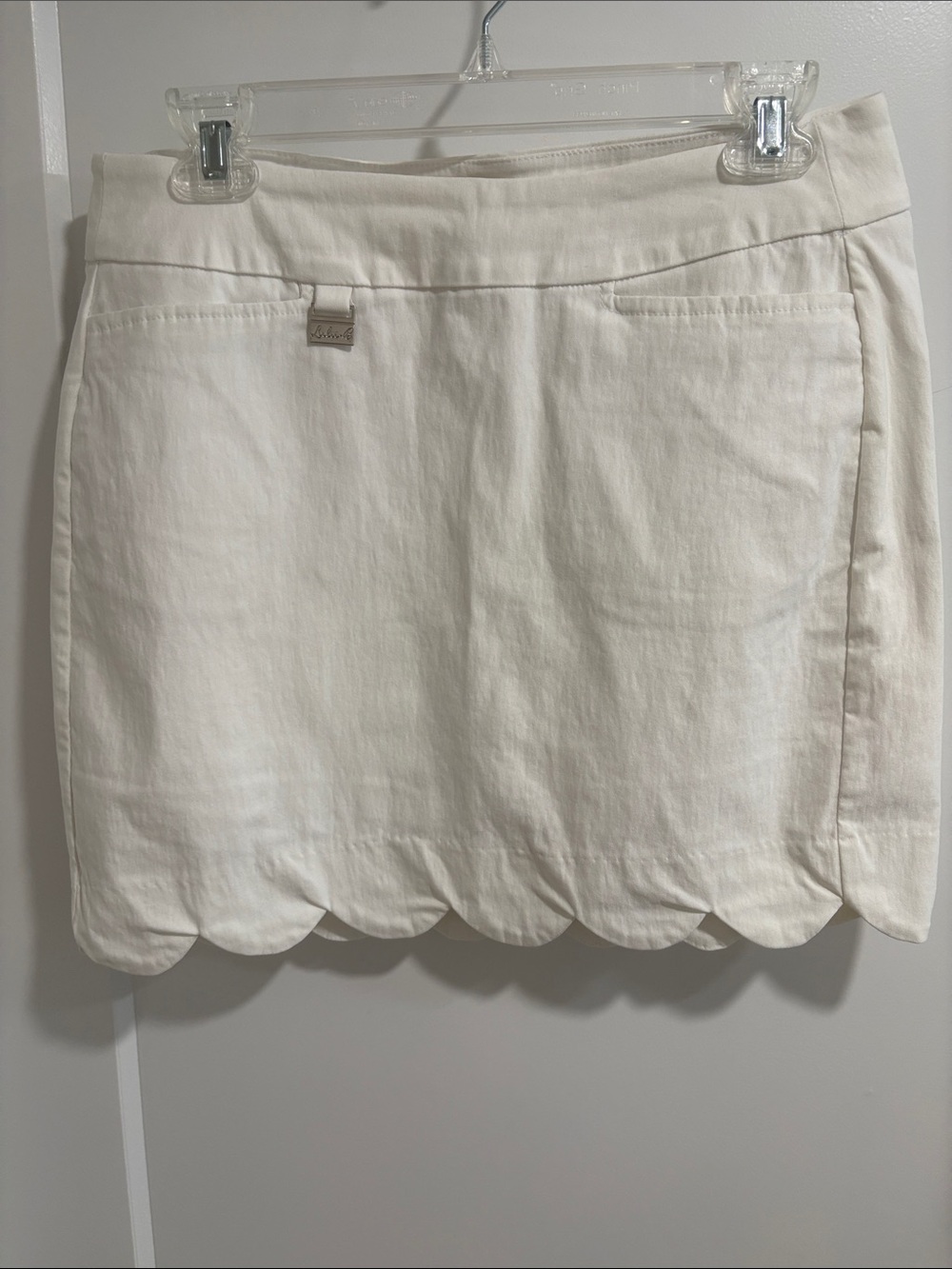 Lulu's Cream Mini Skirt with Scalloped Edge